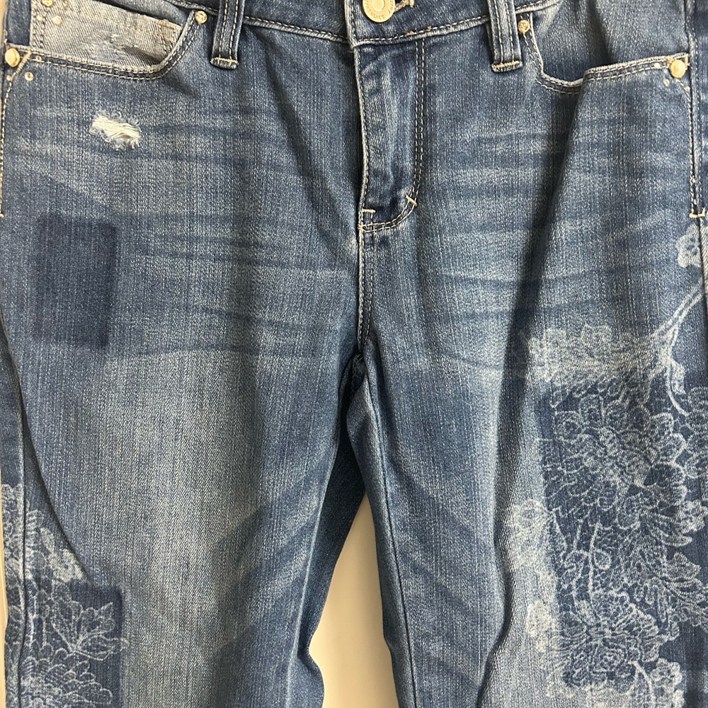 Whbm Patchwork Distressed Girlfriend Ankle Jean 2 - image 2